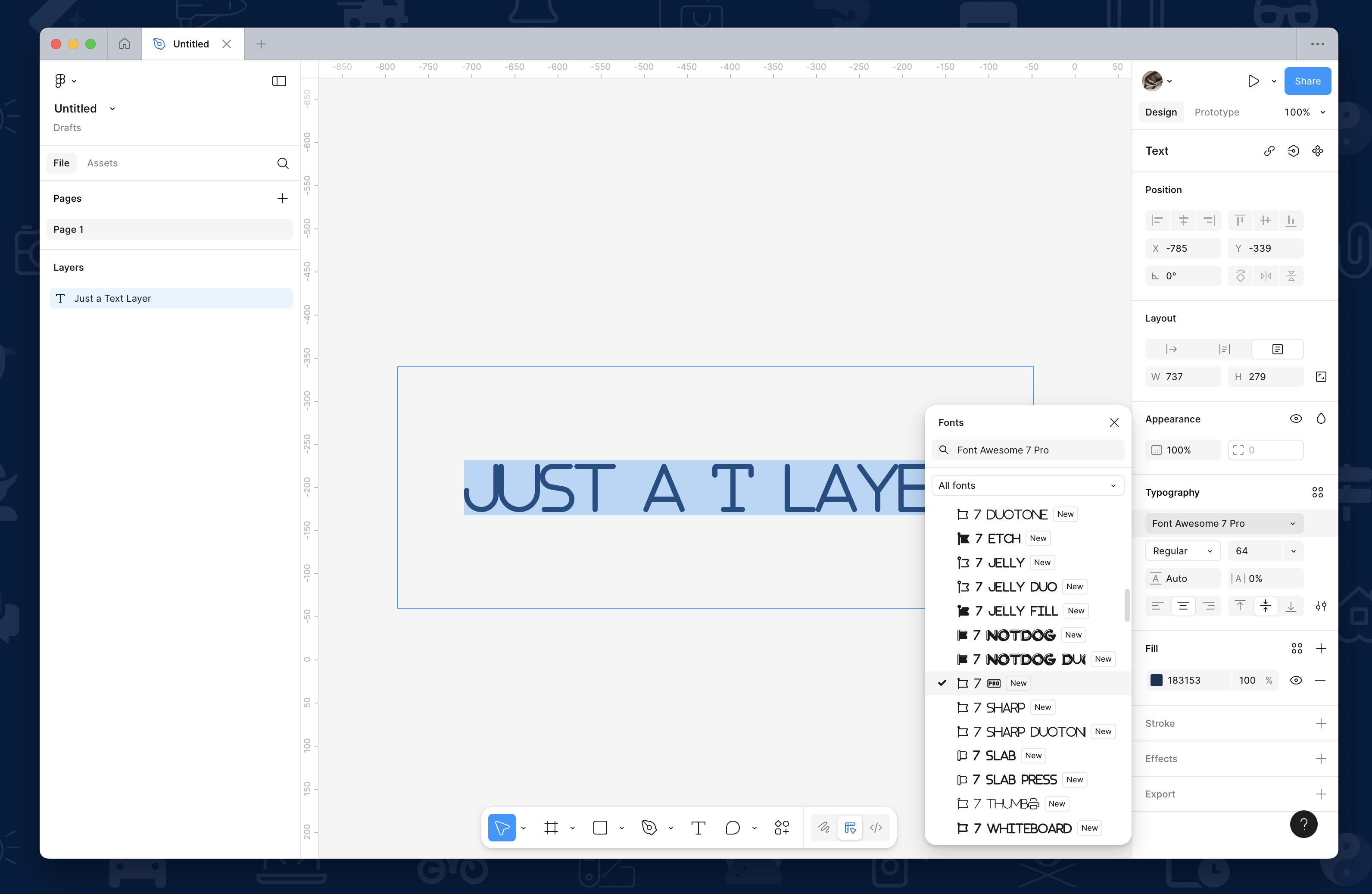 Selecting Font Awesome 7 Pro
