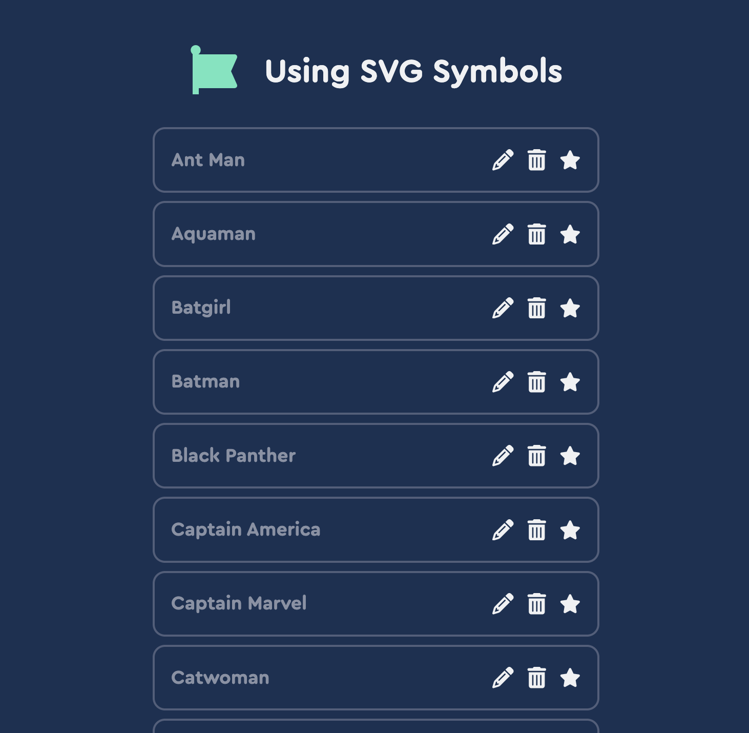 An example page that shows a good case for using SVG Symbols
