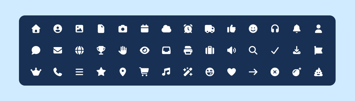 The Icons chooser tab.