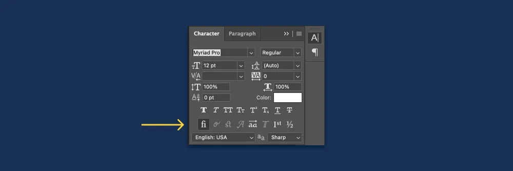 Enabling Font Awesome ligatures in Adobe Photoshop